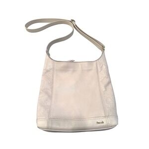 The Sak Leather Shoulder Bag Ivory Winter White Crossbody Purse